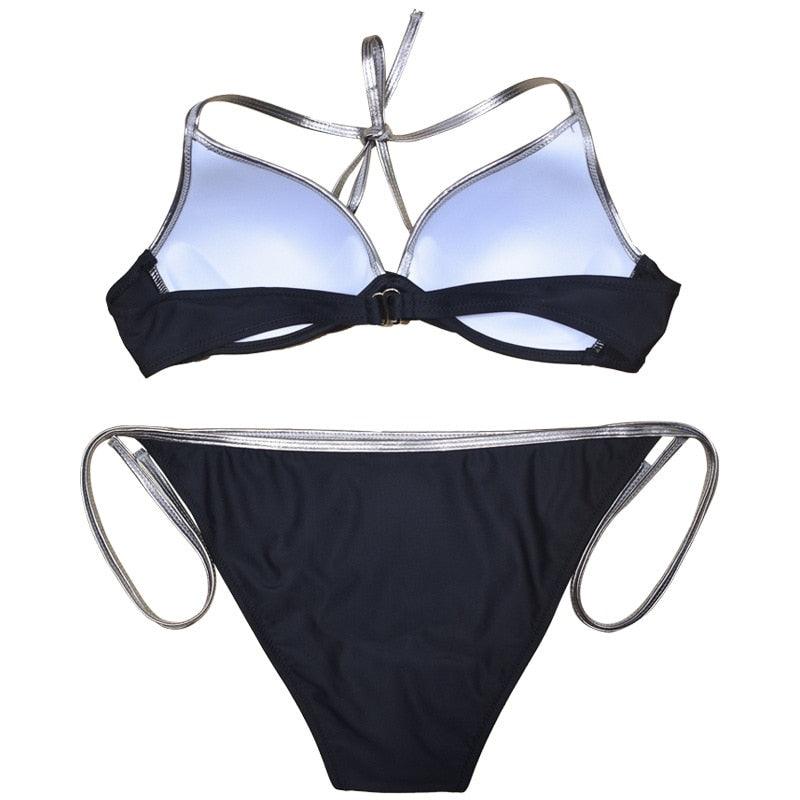 Women Cute Large Swimsuits Push Up Bikini Women Triangle Push Up Bikini Set Molded Bra Swimsuit  Women's Plus Size Swimwear Beach Wear  Bikinis Female Bathing Suit Swimming Suits Stevvex