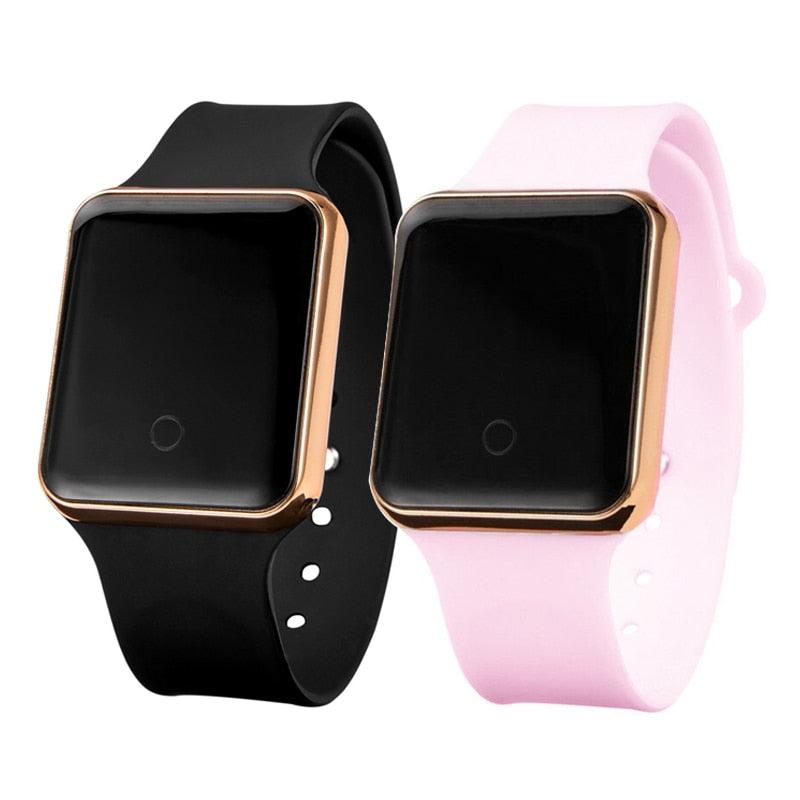 Women Digital Watch Luxury LED Mens Sport Wristwatch Electronic Watches Silicone Bracelet Classic Square Face Unisex Women's Men's Digital Multifunction Outdoor Casual Watch Stevvex