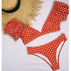 Women Dot Bikini Women Two Piece Swimsuit Women's Bikini Set Swimsuit Micro Strapless 2 Piece Bathing Suit Tie Side Bikini Bottoms Push Up Swimwear Bathing Suit Beach Wear Swimming Suit Stevvex