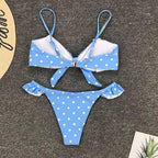 Women Dot Bikini Women Two Piece Swimsuit Women's Bikini Set Swimsuit Micro Strapless 2 Piece Bathing Suit Tie Side Bikini Bottoms Push Up Swimwear Bathing Suit Beach Wear Swimming Suit Stevvex