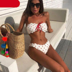Women Dot Bikini Women Two Piece Swimsuit Women's Bikini Set Swimsuit Micro Strapless 2 Piece Bathing Suit Tie Side Bikini Bottoms Push Up Swimwear Bathing Suit Beach Wear Swimming Suit Stevvex