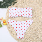 Women Dot Bikini Women Two Piece Swimsuit Women's Bikini Set Swimsuit Micro Strapless 2 Piece Bathing Suit Tie Side Bikini Bottoms Push Up Swimwear Bathing Suit Beach Wear Swimming Suit Stevvex