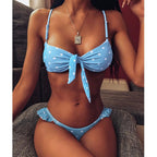 Women Dot Bikini Women Two Piece Swimsuit Women's Bikini Set Swimsuit Micro Strapless 2 Piece Bathing Suit Tie Side Bikini Bottoms Push Up Swimwear Bathing Suit Beach Wear Swimming Suit Stevvex