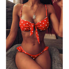 Women Dot Bikini Women Two Piece Swimsuit Women's Bikini Set Swimsuit Micro Strapless 2 Piece Bathing Suit Tie Side Bikini Bottoms Push Up Swimwear Bathing Suit Beach Wear Swimming Suit Stevvex