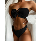 Women Dot Bikini Women Two Piece Swimsuit Women's Bikini Set Swimsuit Micro Strapless 2 Piece Bathing Suit Tie Side Bikini Bottoms Push Up Swimwear Bathing Suit Beach Wear Swimming Suit Stevvex