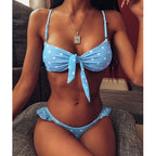 Women Dot Bikini Women Two Piece Swimsuit Women's Bikini Set Swimsuit Micro Strapless 2 Piece Bathing Suit Tie Side Bikini Bottoms Push Up Swimwear Bathing Suit Beach Wear Swimming Suit Stevvex