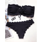Women Dot Bikini Women Two Piece Swimsuit Women's Bikini Set Swimsuit Micro Strapless 2 Piece Bathing Suit Tie Side Bikini Bottoms Push Up Swimwear Bathing Suit Beach Wear Swimming Suit Stevvex
