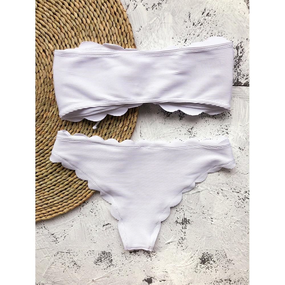 Women Dot Bikini Women Two Piece Swimsuit Women's Bikini Set Swimsuit Micro Strapless 2 Piece Bathing Suit Tie Side Bikini Bottoms Push Up Swimwear Bathing Suit Beach Wear Swimming Suit Stevvex
