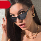 Women Elegant Black Summer Sunglasses Stylish New Popular Cat Eye Design Sunglasses For Woman New Small Eyewear Shades For Women Retro Summer Design Glasses Stevvex