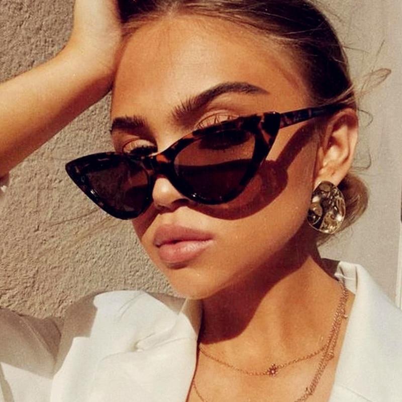 Women Elegant Black Summer Sunglasses Stylish New Popular Cat Eye Design Sunglasses For Woman New Small Eyewear Shades For Women Retro Summer Design Glasses Stevvex