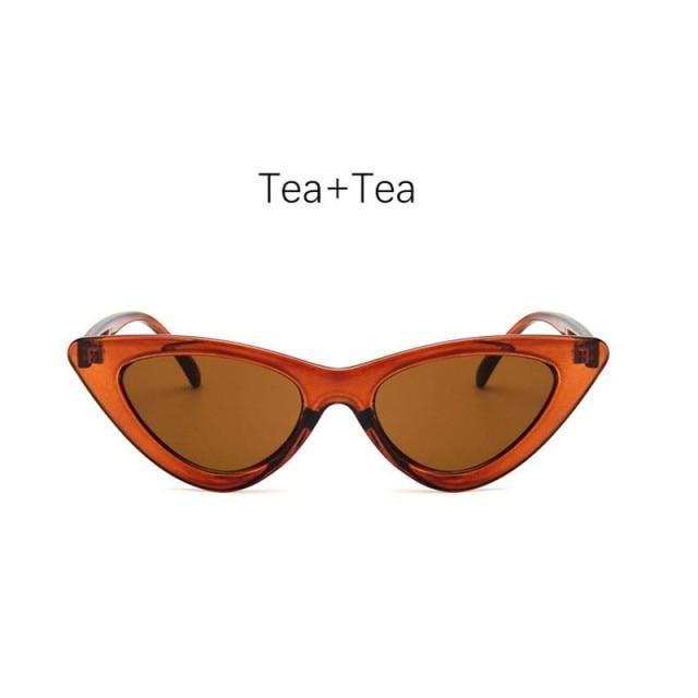 Women Elegant Black Summer Sunglasses Stylish New Popular Cat Eye Design Sunglasses For Woman New Small Eyewear Shades For Women Retro Summer Design Glasses Stevvex