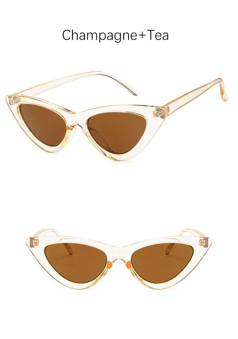 Women Elegant Black Summer Sunglasses Stylish New Popular Cat Eye Design Sunglasses For Woman New Small Eyewear Shades For Women Retro Summer Design Glasses Stevvex