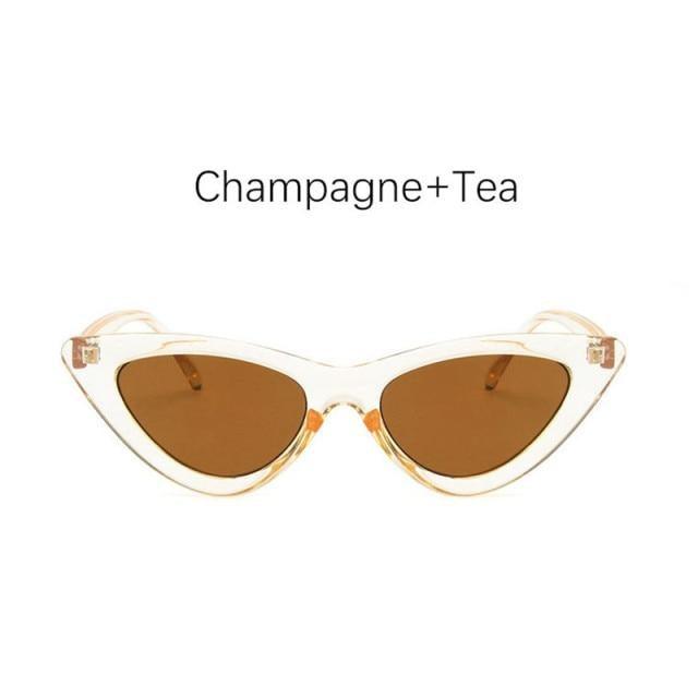 Women Elegant Black Summer Sunglasses Stylish New Popular Cat Eye Design Sunglasses For Woman New Small Eyewear Shades For Women Retro Summer Design Glasses Stevvex