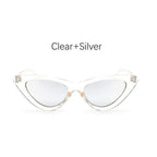 Women Elegant Black Summer Sunglasses Stylish New Popular Cat Eye Design Sunglasses For Woman New Small Eyewear Shades For Women Retro Summer Design Glasses Stevvex
