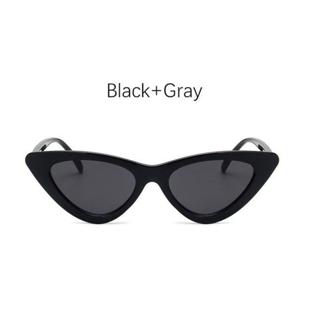 Women Elegant Black Summer Sunglasses Stylish New Popular Cat Eye Design Sunglasses For Woman New Small Eyewear Shades For Women Retro Summer Design Glasses Stevvex