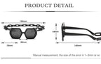 Women Elegant Design Sunglasses Stylish Fashionable Square Shape Sunglasses For Women Latest Unique Chain Style Sun Glasses For Female New Different Shades Large Frame Eyewear