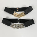 Women Elegant Elastic Stretch Wide Dress Belt  Big Chain Waistbands For Women Luxury Party Belts For Dresses Stevvex