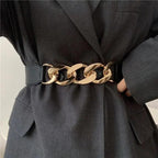Women Elegant Elastic Stretch Wide Dress Belt  Big Chain Waistbands For Women Luxury Party Belts For Dresses Stevvex
