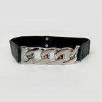 Women Elegant Elastic Stretch Wide Dress Belt  Big Chain Waistbands For Women Luxury Party Belts For Dresses Stevvex