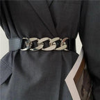 Women Elegant Elastic Stretch Wide Dress Belt  Big Chain Waistbands For Women Luxury Party Belts For Dresses Stevvex