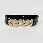 Women Elegant Elastic Stretch Wide Dress Belt  Big Chain Waistbands For Women Luxury Party Belts For Dresses Stevvex