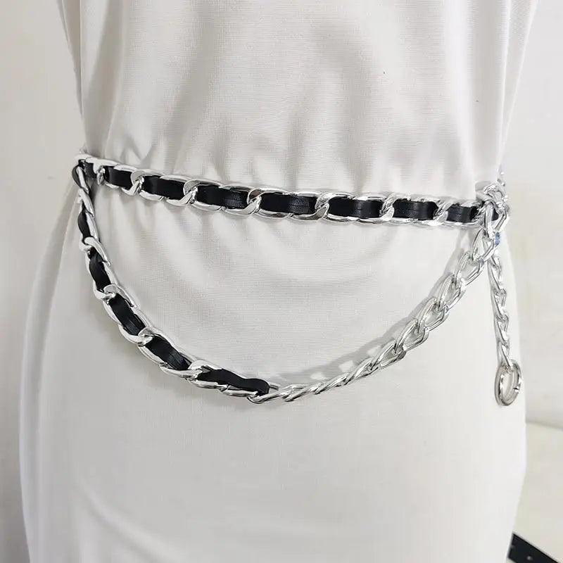 Women Elegant Elastic Stretch Wide Dress Belt  Big Chain Waistbands For Women Luxury Party Belts For Dresses Stevvex