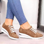 Women Fashion Breathable Platform Shoes Lightweight Non Slip Tennis High Fashion Comfy Fashion Breathable Girls Comfort Casual Lace Up Woman Walking Shoes