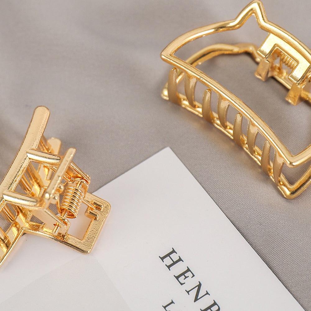 Women Fashion Hair Claw Korean Minimalist Style Geometric Metal Catch Clip Chic Barrettes Headwear High Quality Gorgeous Hair Accessories For Women Stevvex
