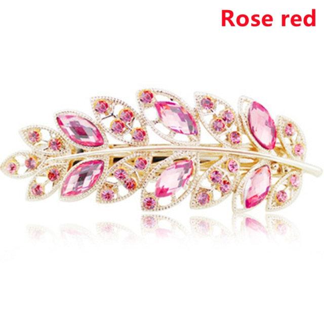 Women Fashion Rhinestone Horsetail Hairpin Spring Clip Ladies Luxury Jewelry Crystal Side Clip Gorgeous Ponytail Holder Hair Accessories For Women Stevvex