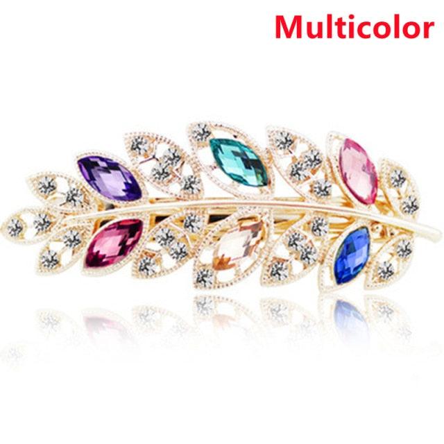 Women Fashion Rhinestone Horsetail Hairpin Spring Clip Ladies Luxury Jewelry Crystal Side Clip Gorgeous Ponytail Holder Hair Accessories For Women Stevvex