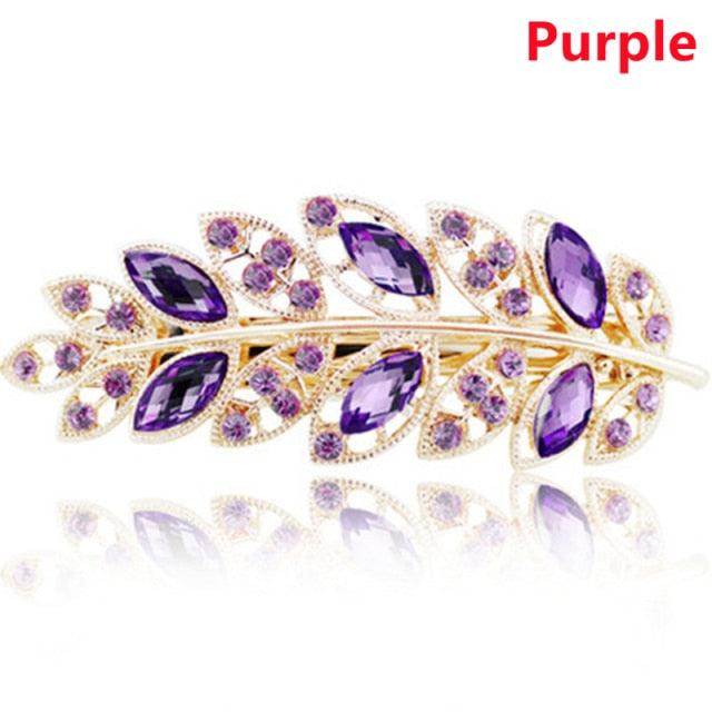 Women Fashion Rhinestone Horsetail Hairpin Spring Clip Ladies Luxury Jewelry Crystal Side Clip Gorgeous Ponytail Holder Hair Accessories For Women Stevvex
