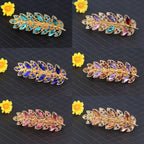 Women Fashion Rhinestone Horsetail Hairpin Spring Clip Ladies Luxury Jewelry Crystal Side Clip Gorgeous Ponytail Holder Hair Accessories For Women Stevvex