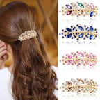 Women Fashion Rhinestone Horsetail Hairpin Spring Clip Ladies Luxury Jewelry Crystal Side Clip Gorgeous Ponytail Holder Hair Accessories For Women Stevvex