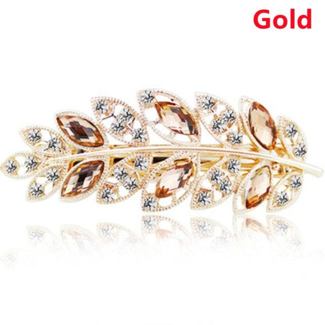 Women Fashion Rhinestone Horsetail Hairpin Spring Clip Ladies Luxury Jewelry Crystal Side Clip Gorgeous Ponytail Holder Hair Accessories For Women Stevvex