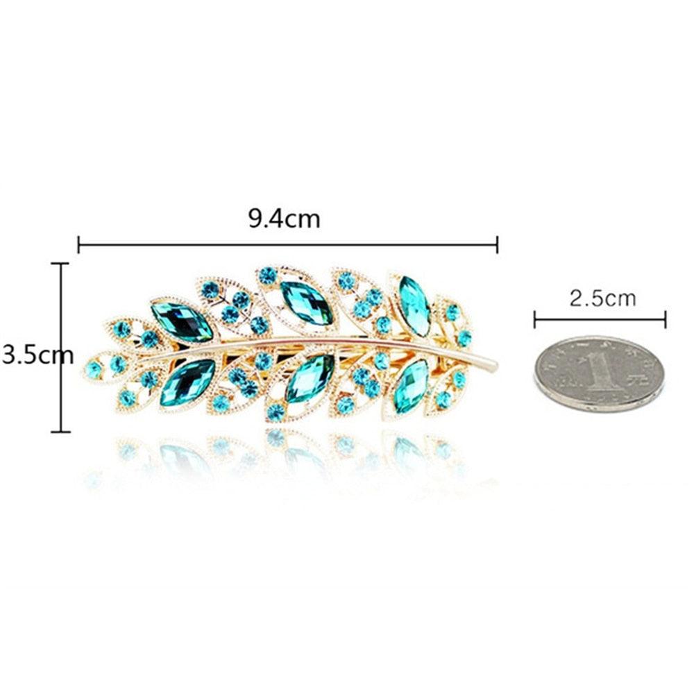 Women Fashion Rhinestone Horsetail Hairpin Spring Clip Ladies Luxury Jewelry Crystal Side Clip Gorgeous Ponytail Holder Hair Accessories For Women Stevvex