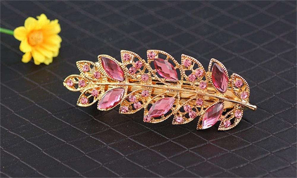 Women Fashion Rhinestone Horsetail Hairpin Spring Clip Ladies Luxury Jewelry Crystal Side Clip Gorgeous Ponytail Holder Hair Accessories For Women Stevvex