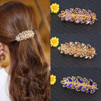 Women Fashion Rhinestone Horsetail Hairpin Spring Clip Ladies Luxury Jewelry Crystal Side Clip Gorgeous Ponytail Holder Hair Accessories For Women Stevvex