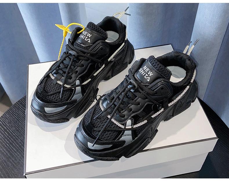 Women Fashion Sneakers Casual Leather Sports Shoes Sneakers Comfortable Walking Footwear Fashion New Lightweight Casual Thick Sneakers Stevvex