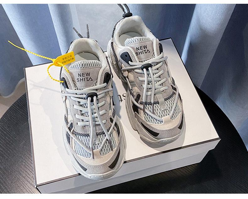 Women Fashion Sneakers Casual Leather Sports Shoes Sneakers Comfortable Walking Footwear Fashion New Lightweight Casual Thick Sneakers Stevvex