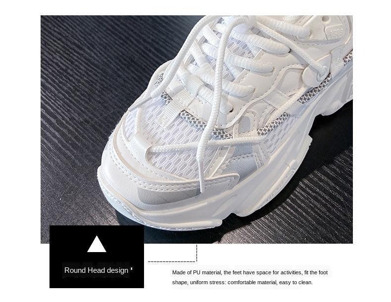 Women Fashion Sneakers Casual Leather Sports Shoes Sneakers Comfortable Walking Footwear Fashion New Lightweight Casual Thick Sneakers Stevvex