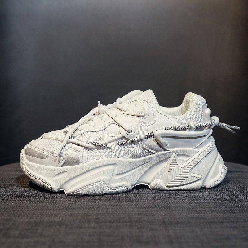 Women Fashion Sneakers Casual Leather Sports Shoes Sneakers Comfortable Walking Footwear Fashion New Lightweight Casual Thick Sneakers Stevvex