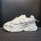 Women Fashion Sneakers Casual Leather Sports Shoes Sneakers Comfortable Walking Footwear Fashion New Lightweight Casual Thick Sneakers Stevvex