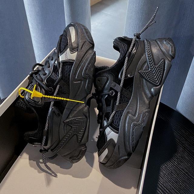 Women Fashion Sneakers Casual Leather Sports Shoes Sneakers Comfortable Walking Footwear Fashion New Lightweight Casual Thick Sneakers Stevvex