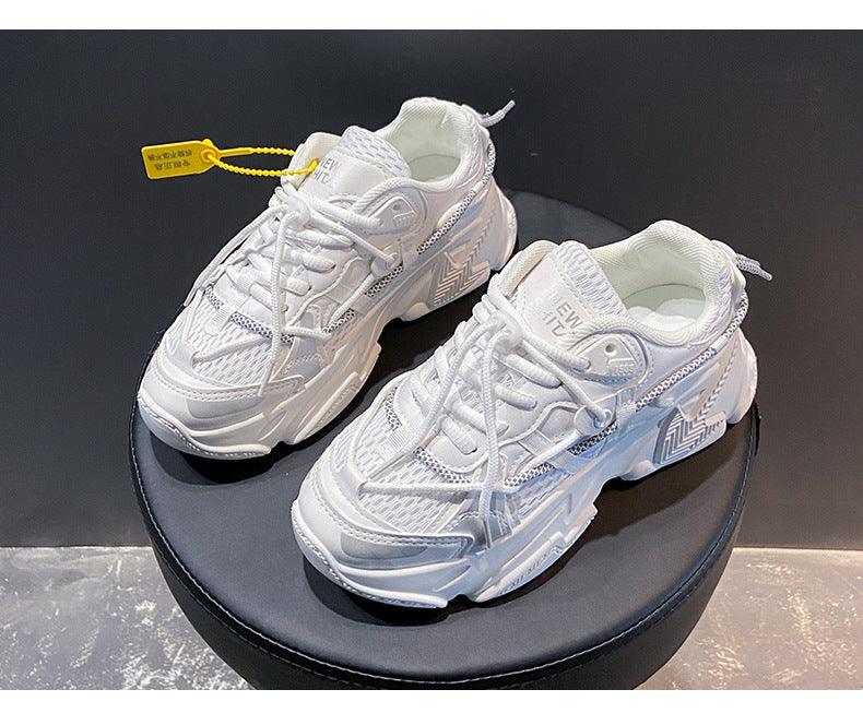 Women Fashion Sneakers Casual Leather Sports Shoes Sneakers Comfortable Walking Footwear Fashion New Lightweight Casual Thick Sneakers Stevvex