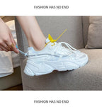 Women Fashion Sneakers Casual Leather Sports Shoes Sneakers Comfortable Walking Footwear Fashion New Lightweight Casual Thick Sneakers Stevvex