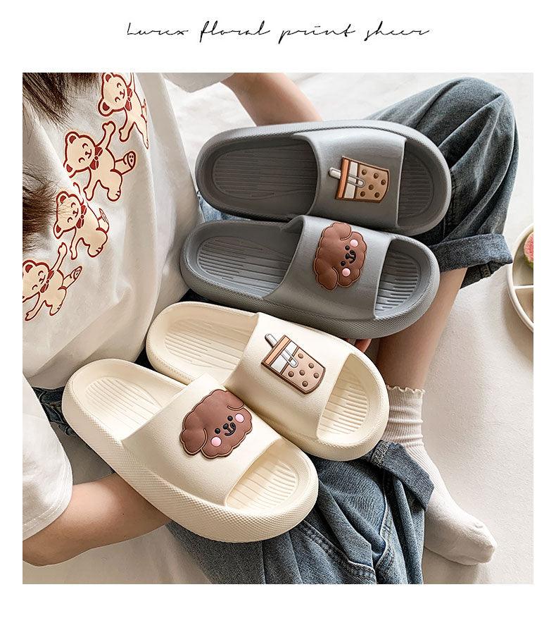 Women Flip Flops Indoor Soft Non Slip Slippers Summer Fashion New Flat Beach Casual Cats Dogs Shoes Open Toe Soft Slippers Soft Shower Bath Pool Gym House Slipper Stevvex
