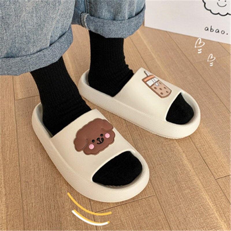 Women Flip Flops Indoor Soft Non Slip Slippers Summer Fashion New Flat Beach Casual Cats Dogs Shoes Open Toe Soft Slippers Soft Shower Bath Pool Gym House Slipper Stevvex