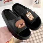 Women Flip Flops Indoor Soft Non Slip Slippers Summer Fashion New Flat Beach Casual Cats Dogs Shoes Open Toe Soft Slippers Soft Shower Bath Pool Gym House Slipper Stevvex