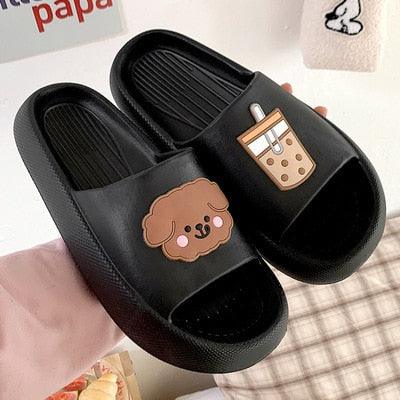 Women Flip Flops Indoor Soft Non Slip Slippers Summer Fashion New Flat Beach Casual Cats Dogs Shoes Open Toe Soft Slippers Soft Shower Bath Pool Gym House Slipper Stevvex