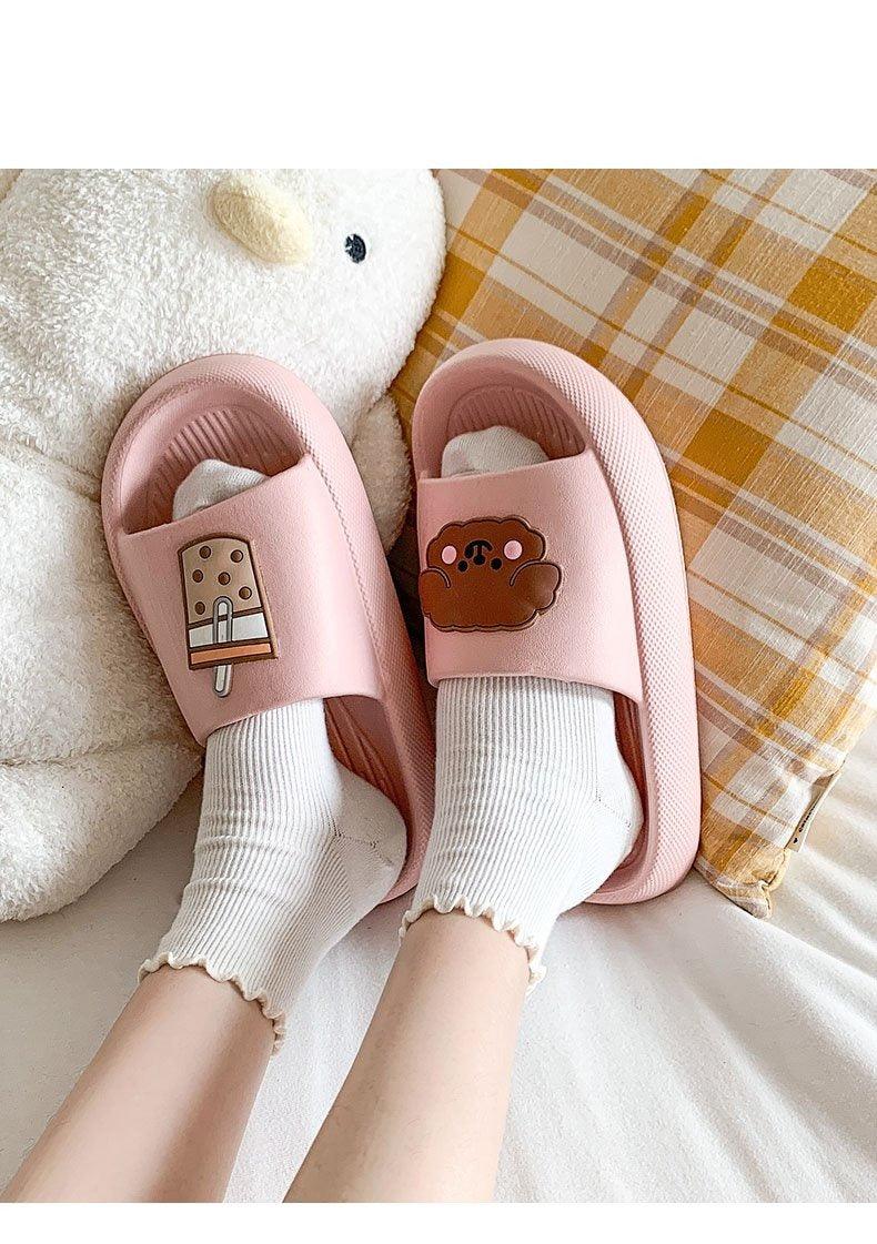 Women Flip Flops Indoor Soft Non Slip Slippers Summer Fashion New Flat Beach Casual Cats Dogs Shoes Open Toe Soft Slippers Soft Shower Bath Pool Gym House Slipper Stevvex